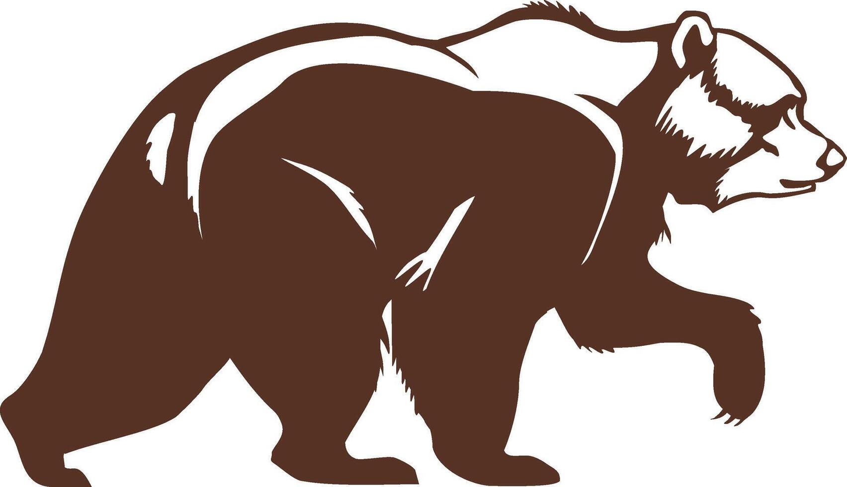 Minimalist Style Bear illustration on a White Background. vector