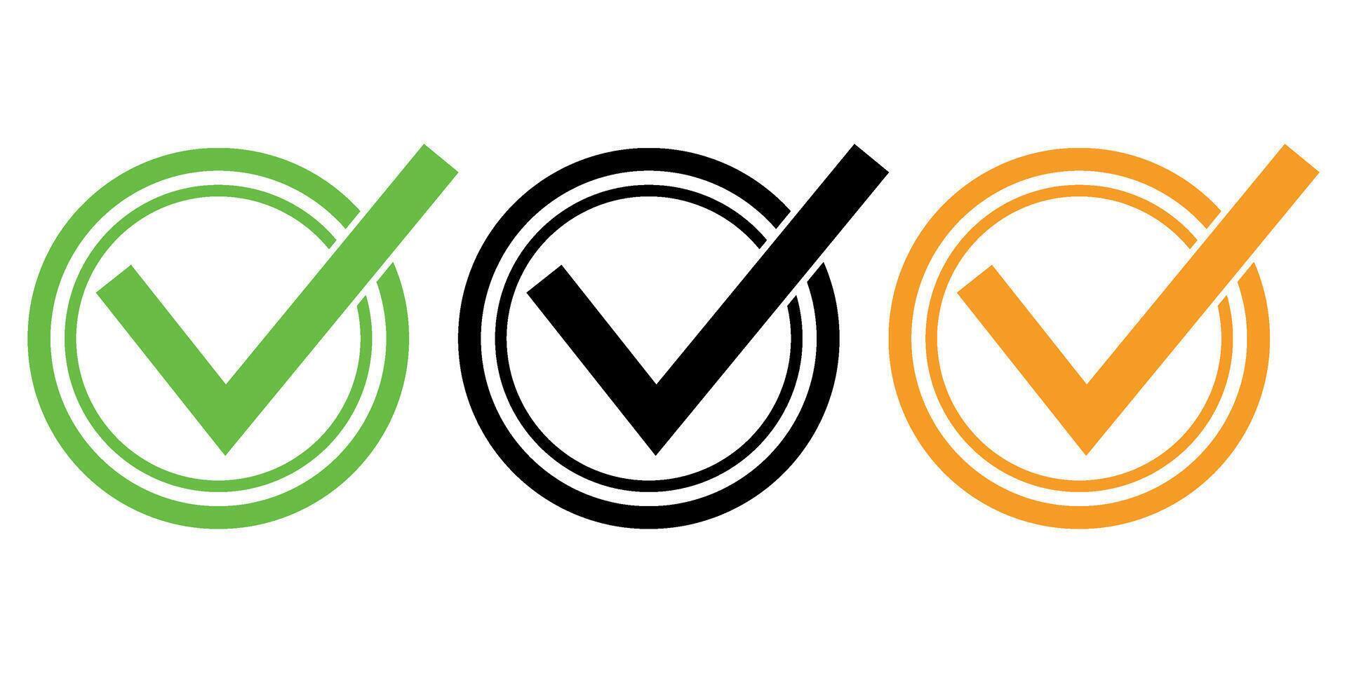 Check symbol sign icon. confirmation symbol. vector