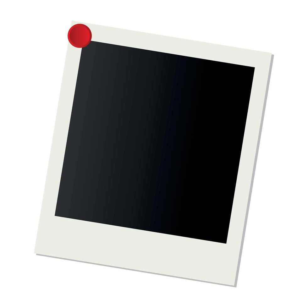 Simple black and white mockup photo paper vector