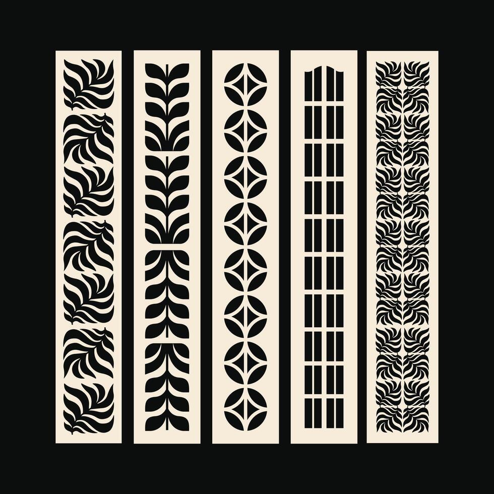 CNC Laser cutting panels template. Decorative die cut pattern vector