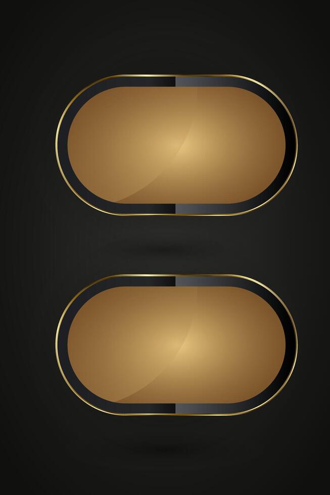 TWO Luxury special rectangle shapes gold and black for a bold, for chart info and Two minimalist approach, emphasizing vector