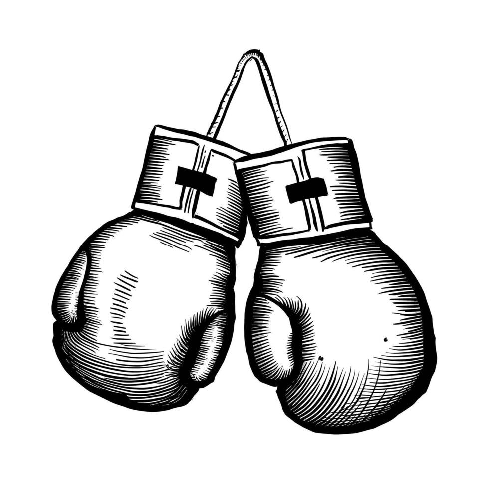 Two boxing gloves hanging on a hook vector