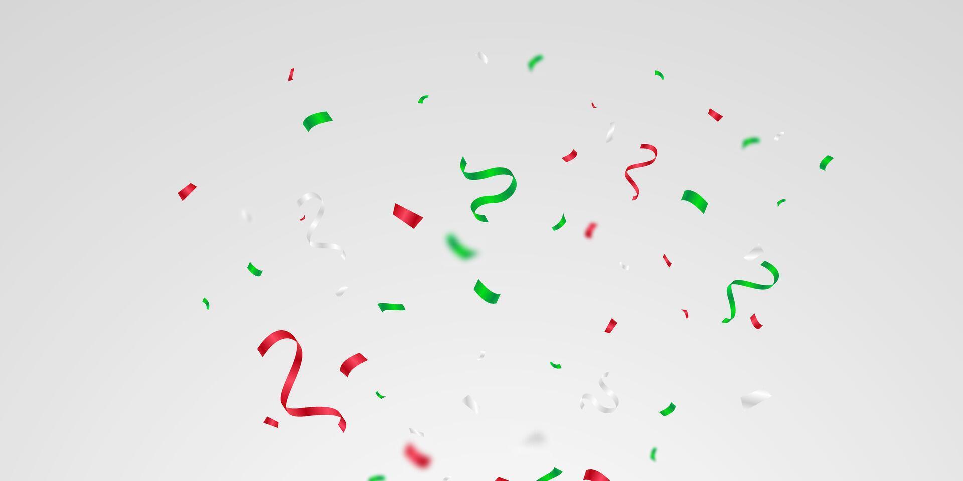 confetti background red and green for festival decoration illustration vector