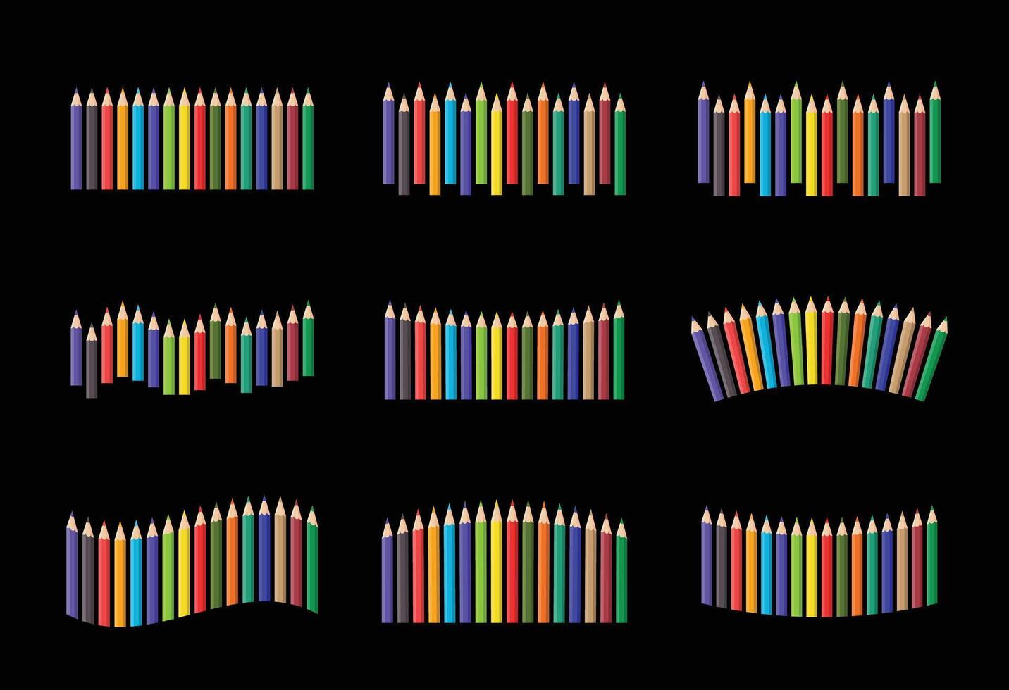 Set of Color Pencils - Stationery Design - Back to School Design vector