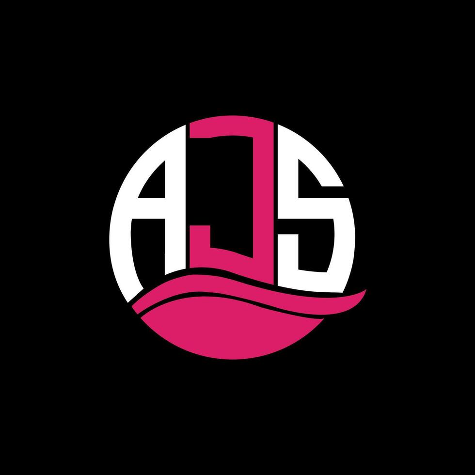 AJS logo monogram isolated on circle element design template, AJS letter logo design on black background. AJS creative initials letter logo concept. AJS. vector