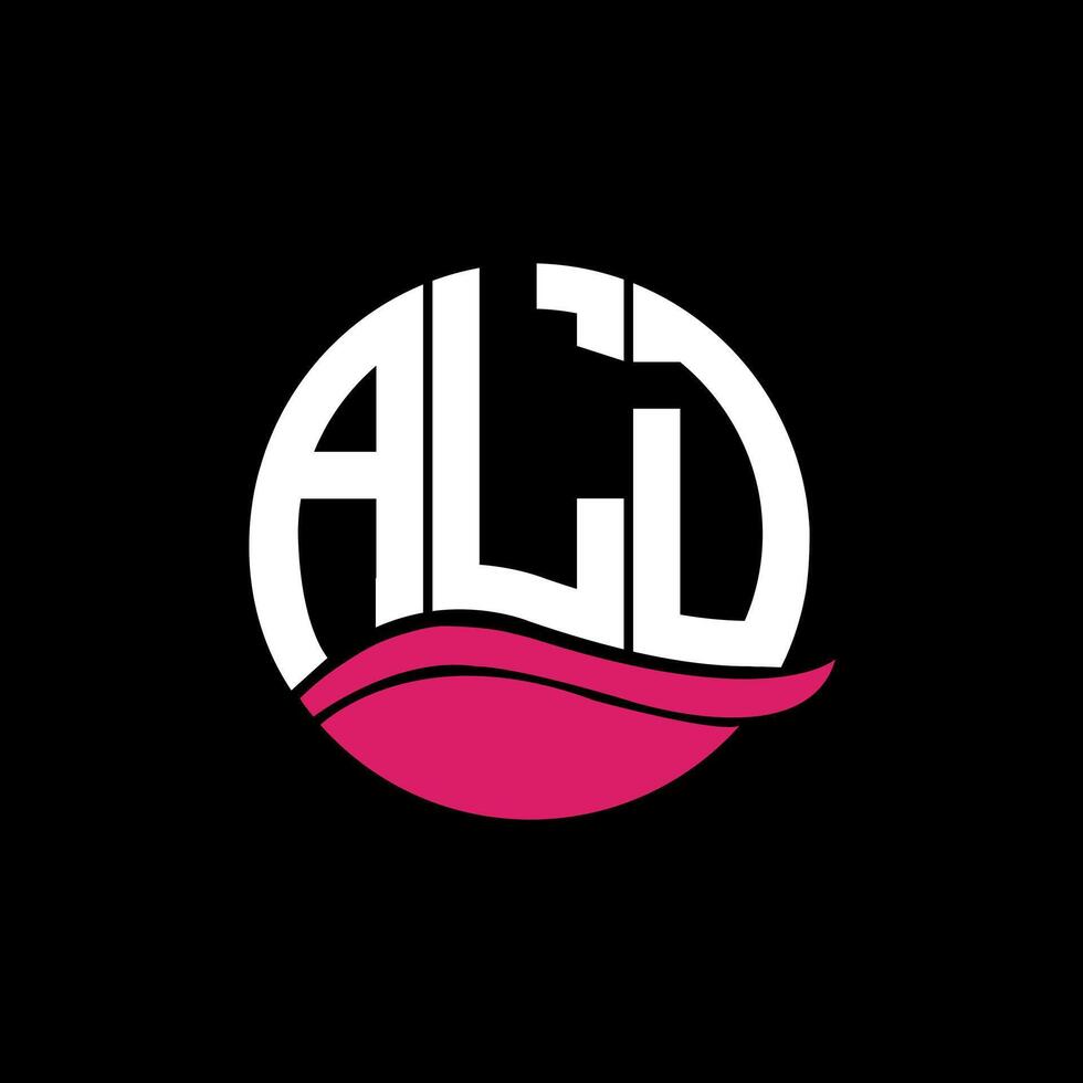 ALD logo monogram isolated on circle element design template, ALD letter logo design on black background. ALD creative initials letter logo concept. ALD. vector