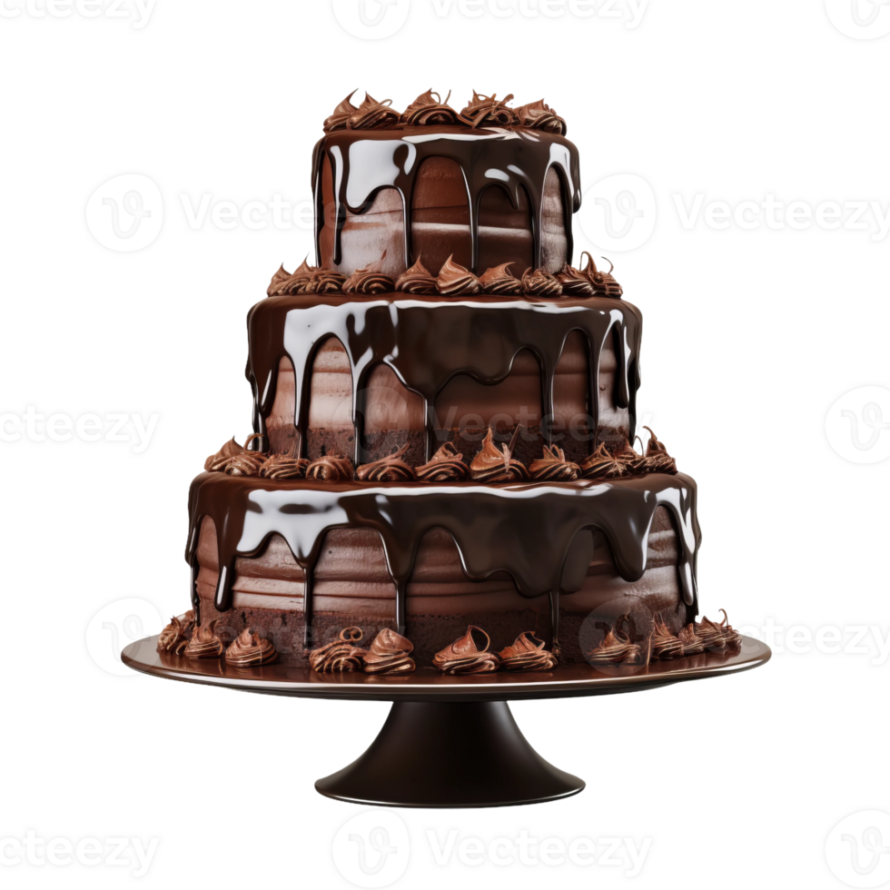 chocolate cake with frosting on top png