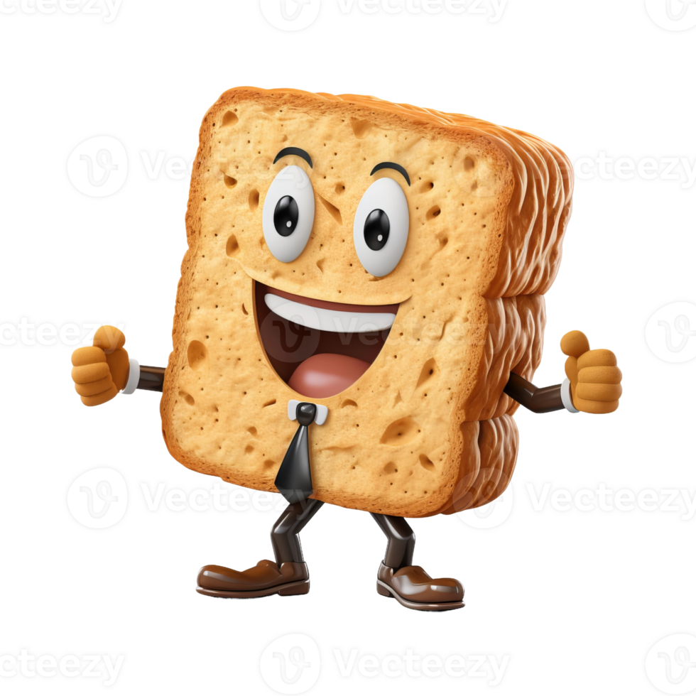 a cartoon character of a cracker with a bow tie and a suit png