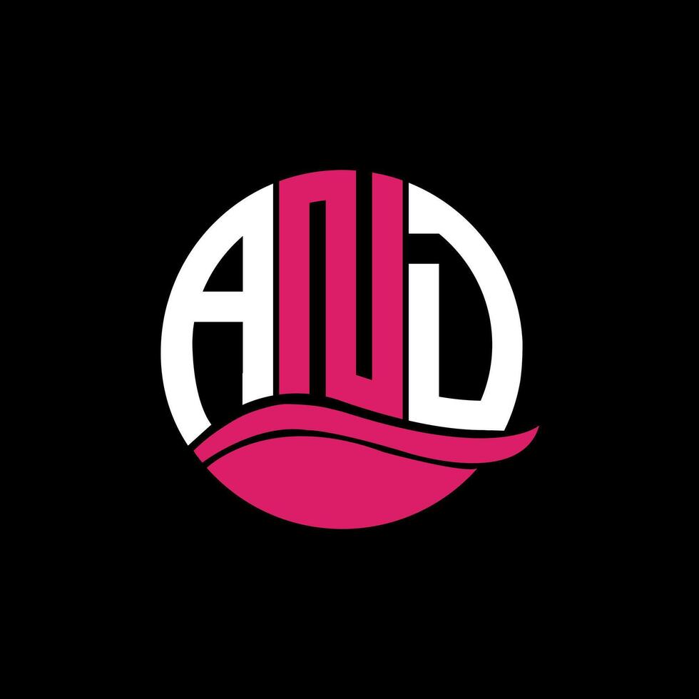 AND logo monogram isolated on circle element design template, AND letter logo design on black background. AND creative initials letter logo concept. AND. vector