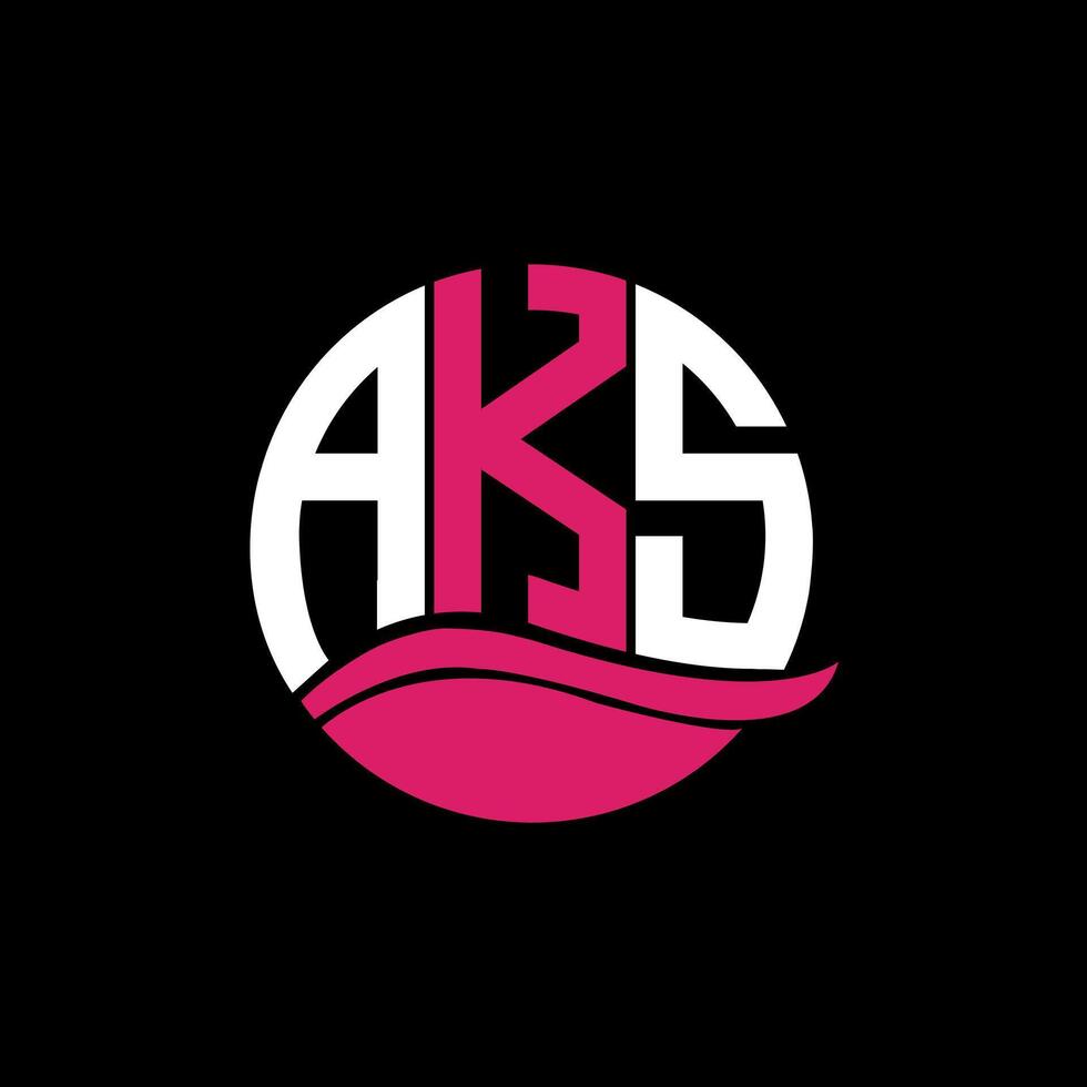 AKS logo monogram isolated on circle element design template, AKS letter logo design on black background. AKS creative initials letter logo concept. AKS. vector