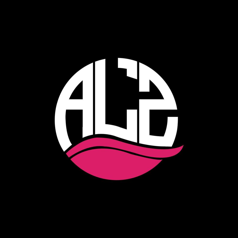 ALZ logo monogram isolated on circle element design template, ALZ letter logo design on black background. ALZ creative initials letter logo concept. ALZ. vector