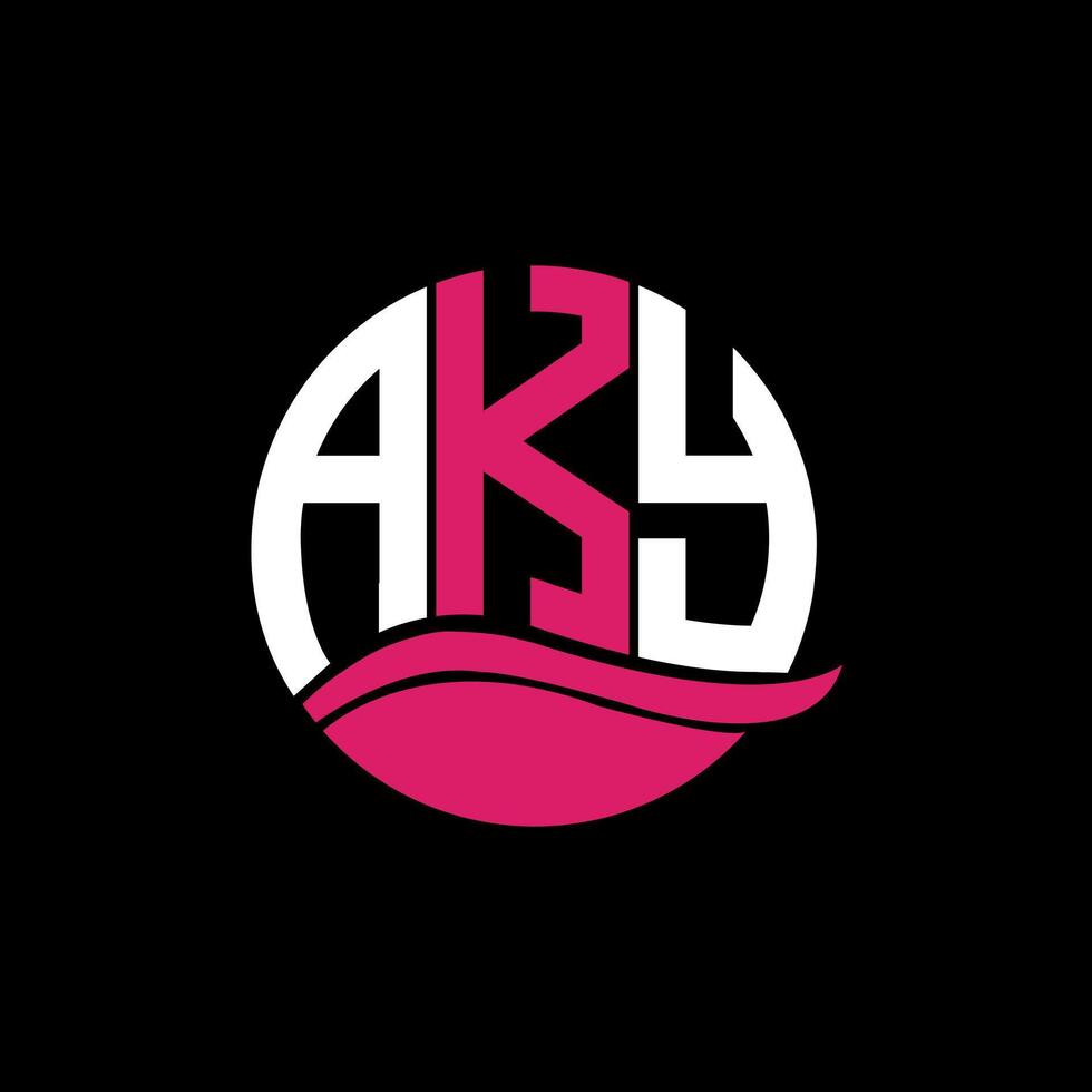 AKY logo monogram isolated on circle element design template, AKY letter logo design on black background. AKY creative initials letter logo concept. AKY. vector