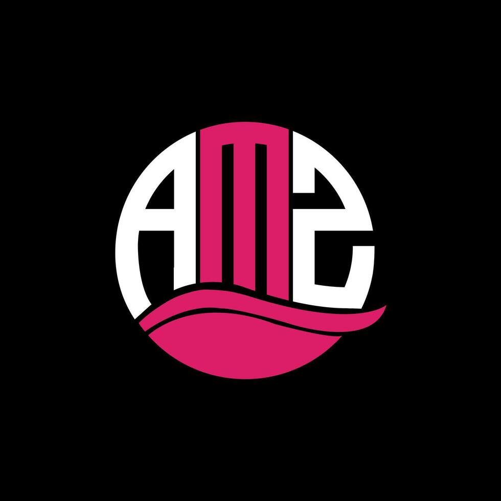 AMZ logo monogram isolated on circle element design template, AMZ letter logo design on black background. AMZ creative initials letter logo concept. AMZ. vector