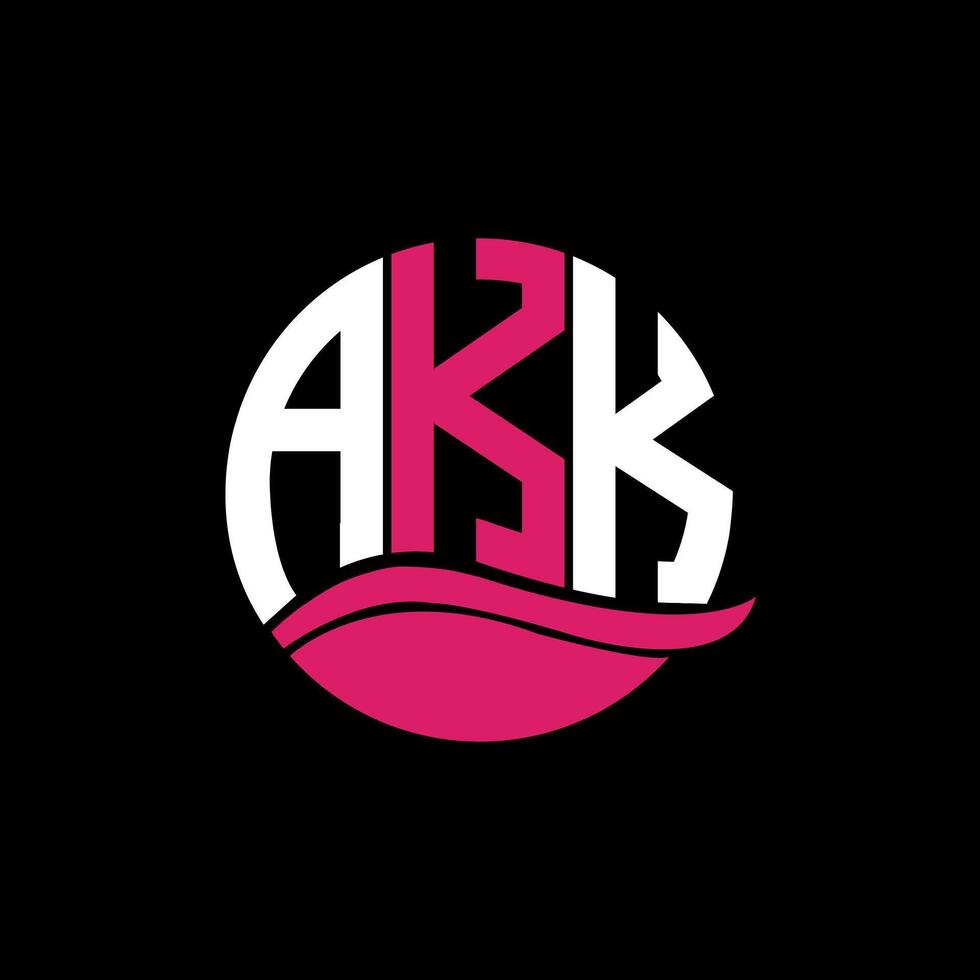 AKK logo monogram isolated on circle element design template, AKK letter logo design on black background. AKK creative initials letter logo concept. AKK. vector