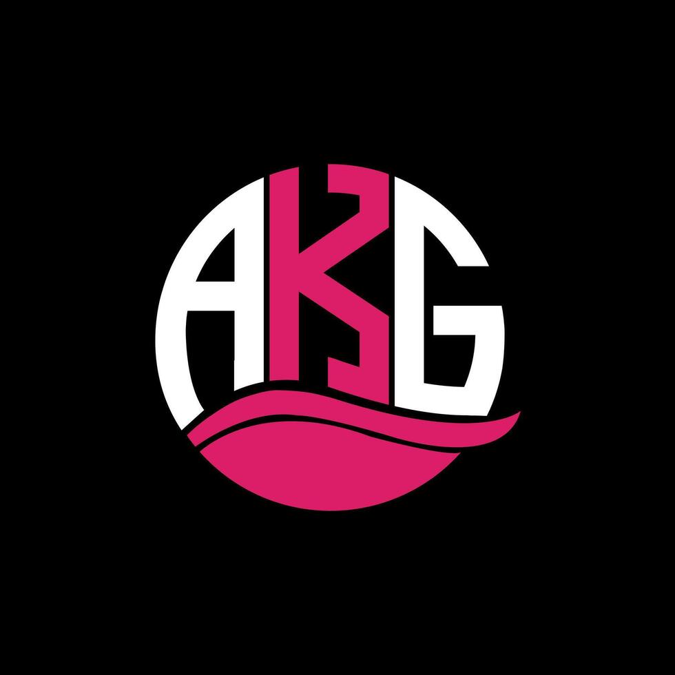 AKG logo monogram isolated on circle element design template, AKG letter logo design on black background. AKG creative initials letter logo concept. AKG. vector