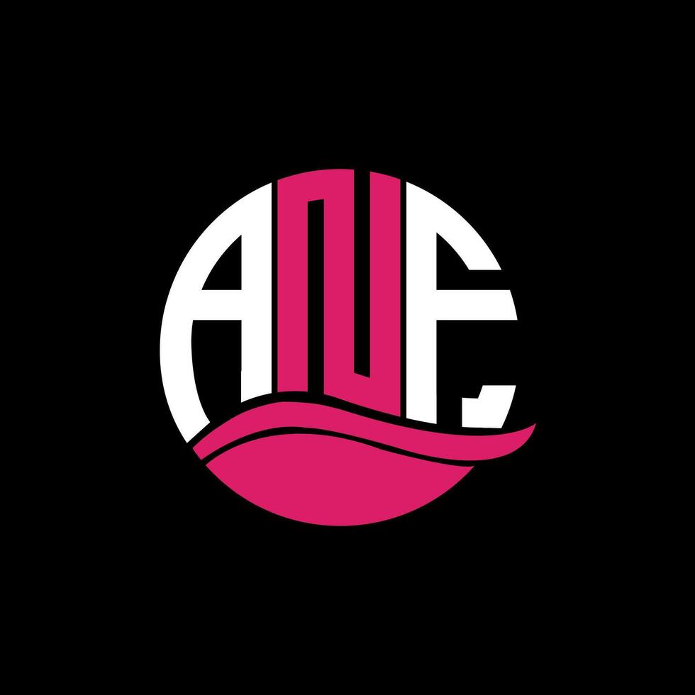 ANF logo monogram isolated on circle element design template, ANF letter logo design on black background. ANF creative initials letter logo concept. ANF. vector