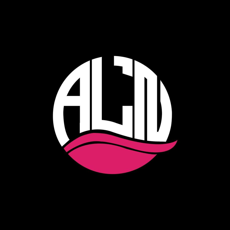 ALN logo monogram isolated on circle element design template, ALN letter logo design on black background. ALN creative initials letter logo concept. ALN. vector