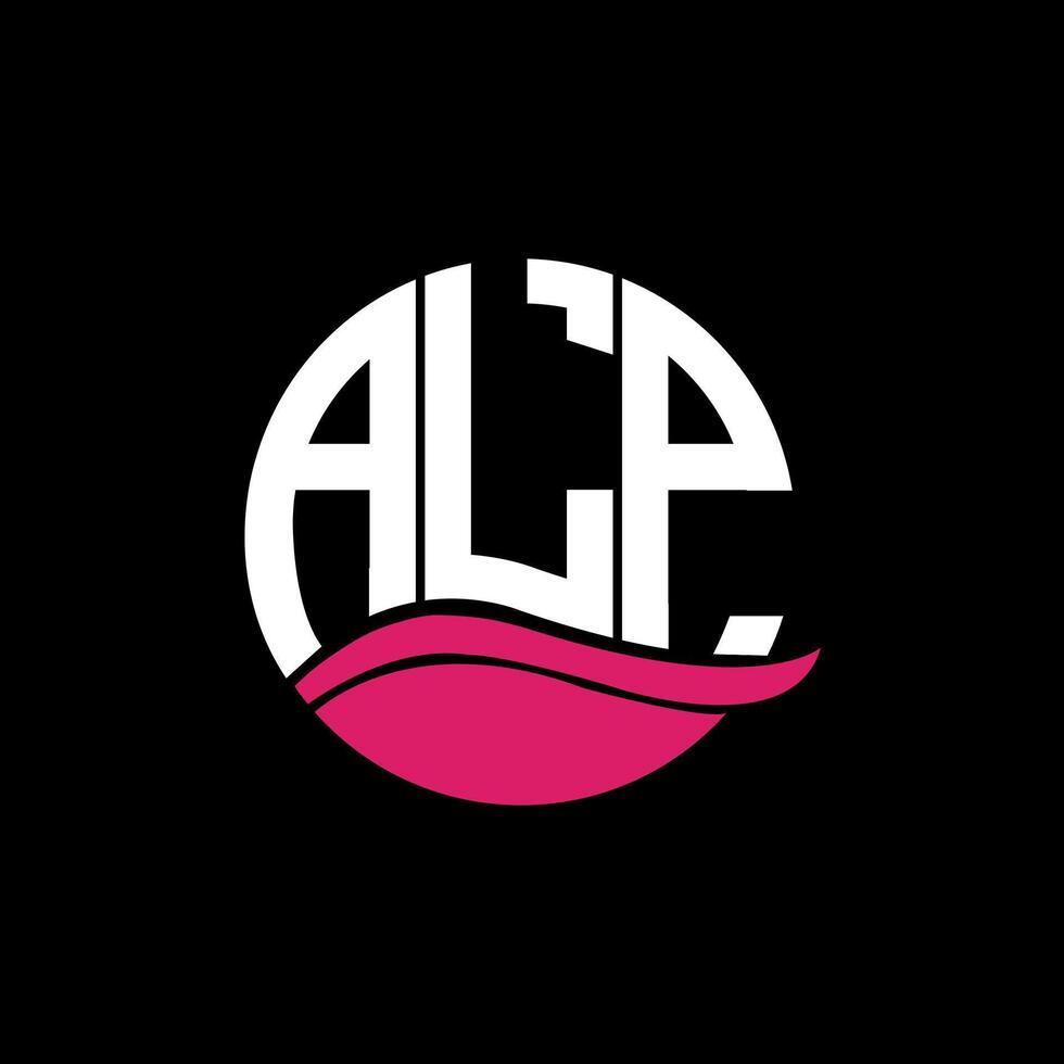ALP logo monogram isolated on circle element design template, ALP letter logo design on black background. ALP creative initials letter logo concept. ALP. vector