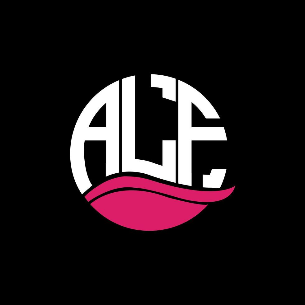 ALF logo monogram isolated on circle element design template, ALF letter logo design on black background. ALF creative initials letter logo concept. ALF. vector
