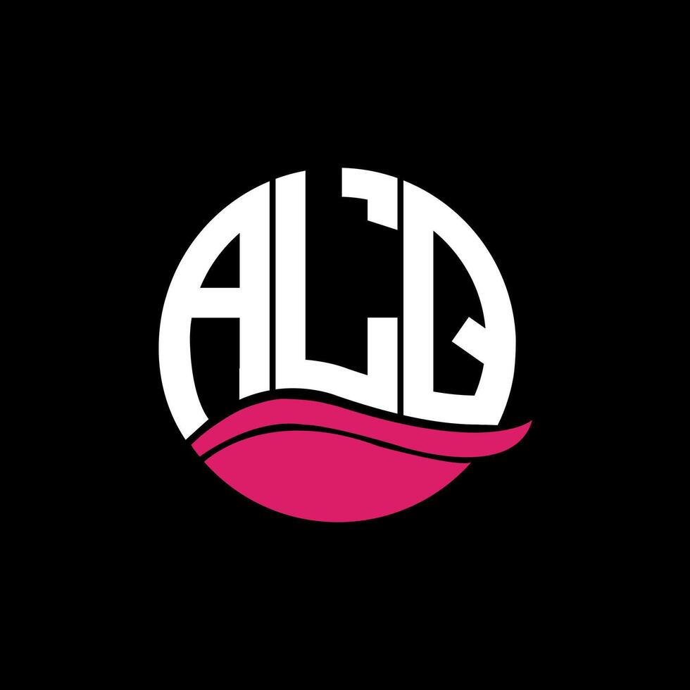 ALQ logo monogram isolated on circle element design template, ALQ letter logo design on black background. ALQ creative initials letter logo concept. ALQ. vector