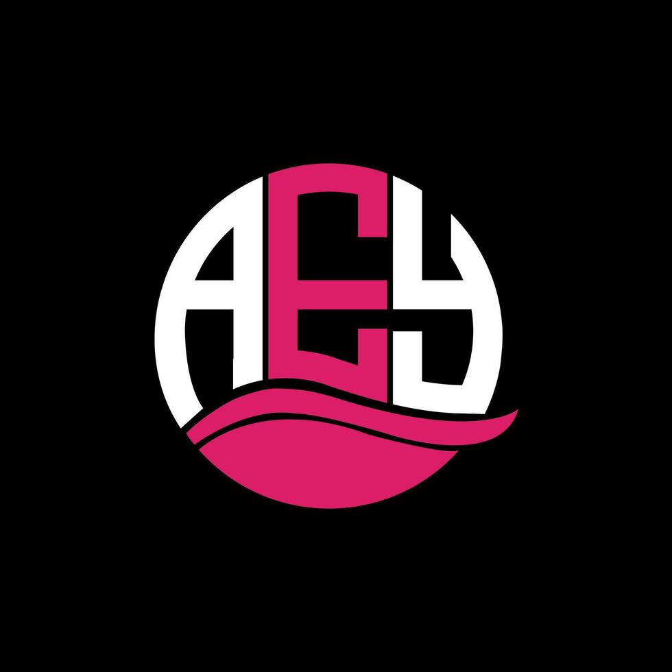 AEY logo monogram isolated on circle element design template, AEY letter logo design on black background. AEY creative initials letter logo concept. AEY. vector