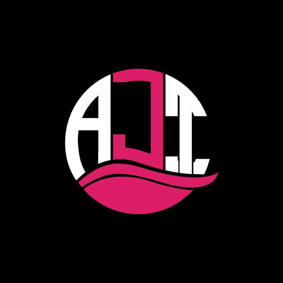 AJT logo monogram isolated on circle element design template, AJT letter logo design on black background. AJT creative initials letter logo concept. AJT. vector