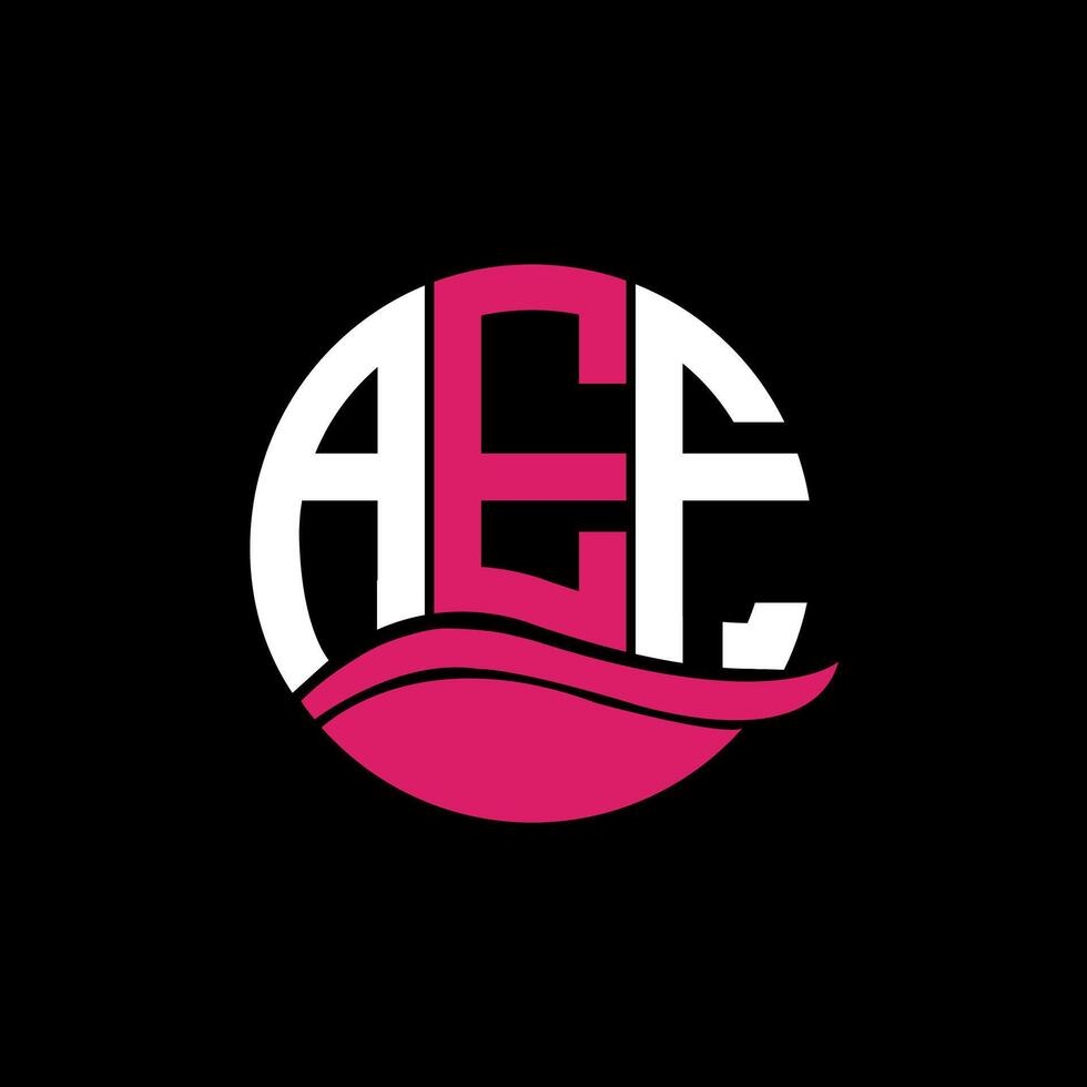 AEF logo monogram isolated on circle element design template, AEF letter logo design on black background. AEF creative initials letter logo concept. AEF. vector