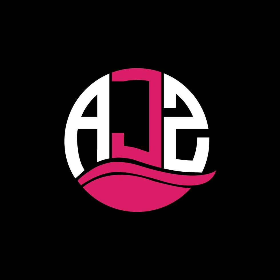 AJZ logo monogram isolated on circle element design template, AJZ letter logo design on black background. AJZ creative initials letter logo concept. AJZ. vector