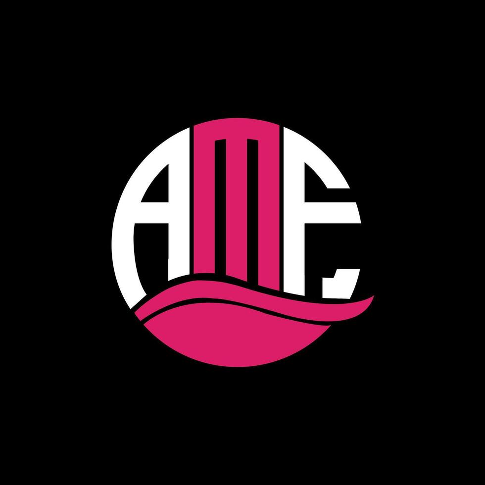 AMF logo monogram isolated on circle element design template, AMF letter logo design on black background. AMF creative initials letter logo concept. AMF. vector