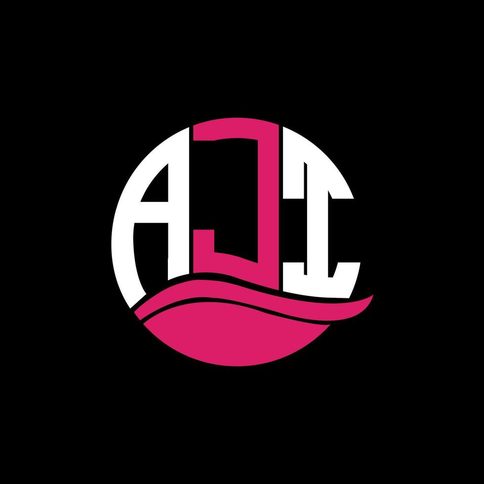 AJI logo monogram isolated on circle element design template, AJI letter logo design on black background. AJI creative initials letter logo concept. AJI. vector