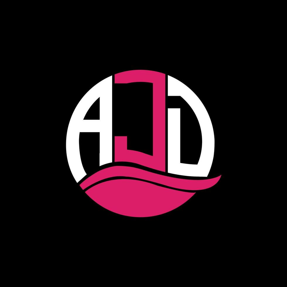 AJD logo monogram isolated on circle element design template, AJD letter logo design on black background. AJD creative initials letter logo concept. AJD. vector