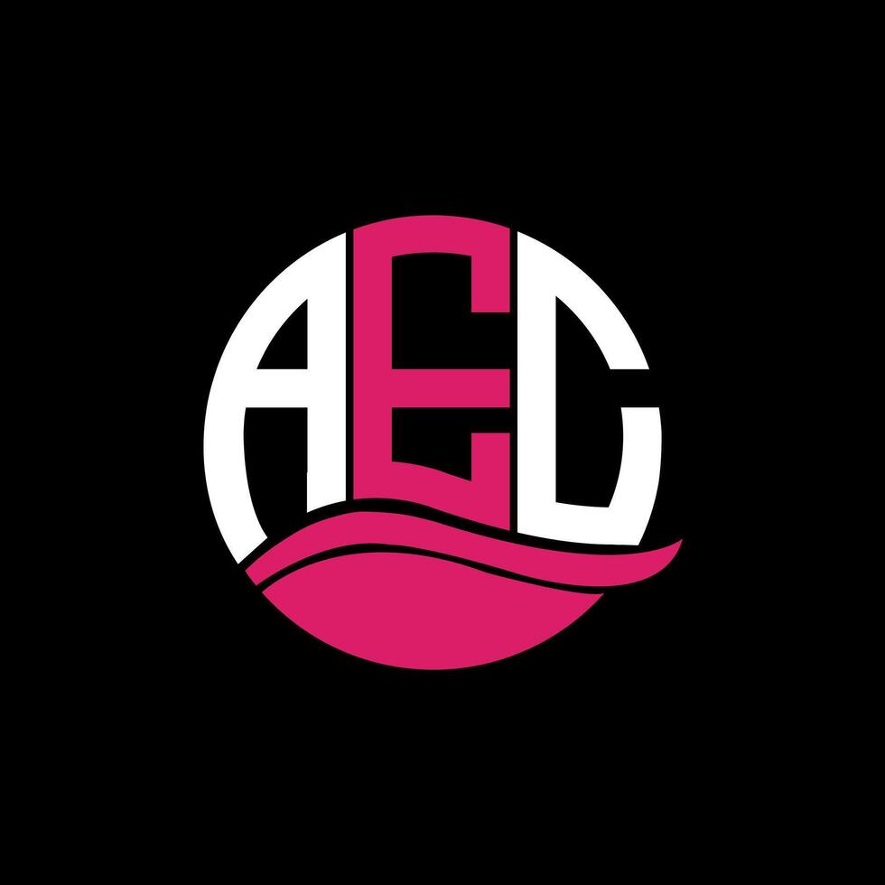 AEC logo monogram isolated on circle element design template, AEC letter logo design on black background. AEC creative initials letter logo concept. AEC. vector