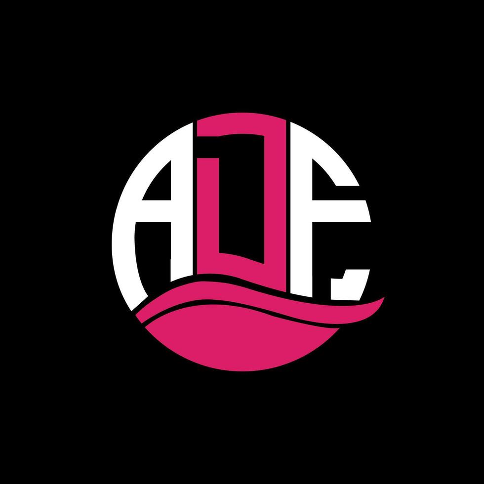 ADF logo monogram isolated on circle element design template, ADF letter logo design on black background. ADF creative initials letter logo concept. ADF. vector