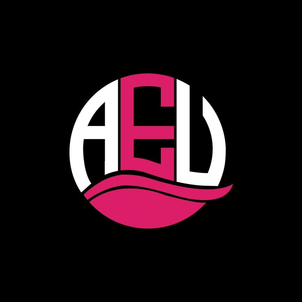 AEU logo monogram isolated on circle element design template, AEU letter logo design on black background. AEU creative initials letter logo concept. AEU. vector