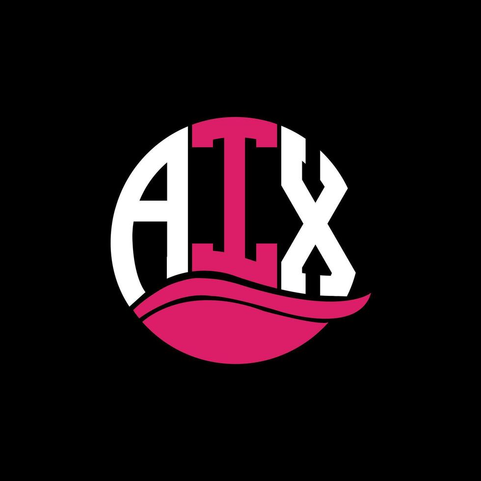 AIX logo monogram isolated on circle element design template, AIX letter logo design on black background. AIX creative initials letter logo concept. AIX. vector