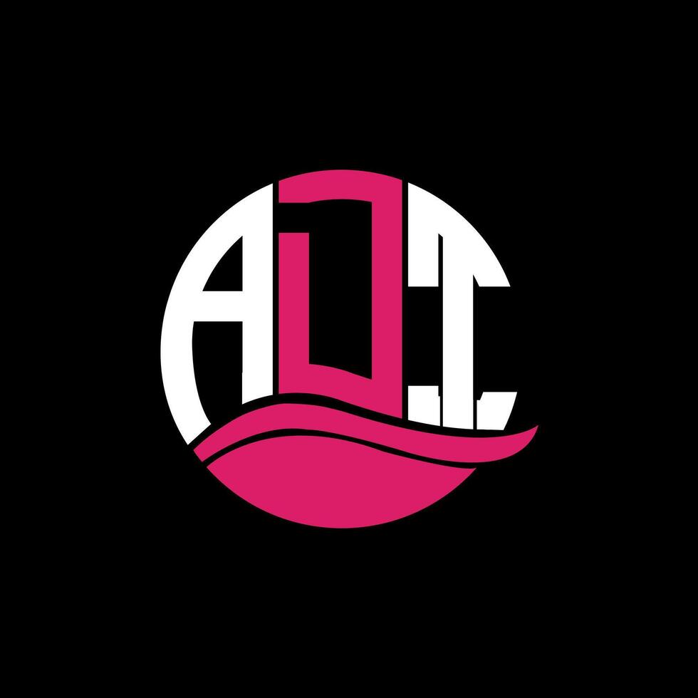 ADT logo monogram isolated on circle element design template, ADT letter logo design on black background. ADT creative initials letter logo concept. ADT. vector