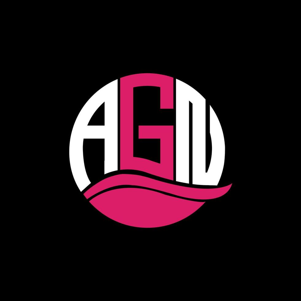 AGN logo monogram isolated on circle element design template, AGN letter logo design on black background. AGN creative initials letter logo concept. AGN. vector