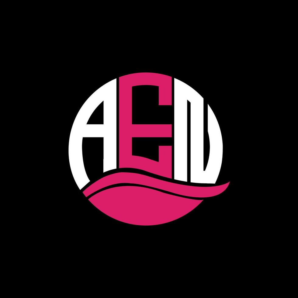 AEN logo monogram isolated on circle element design template, AEN letter logo design on black background. AEN creative initials letter logo concept. AEN. vector