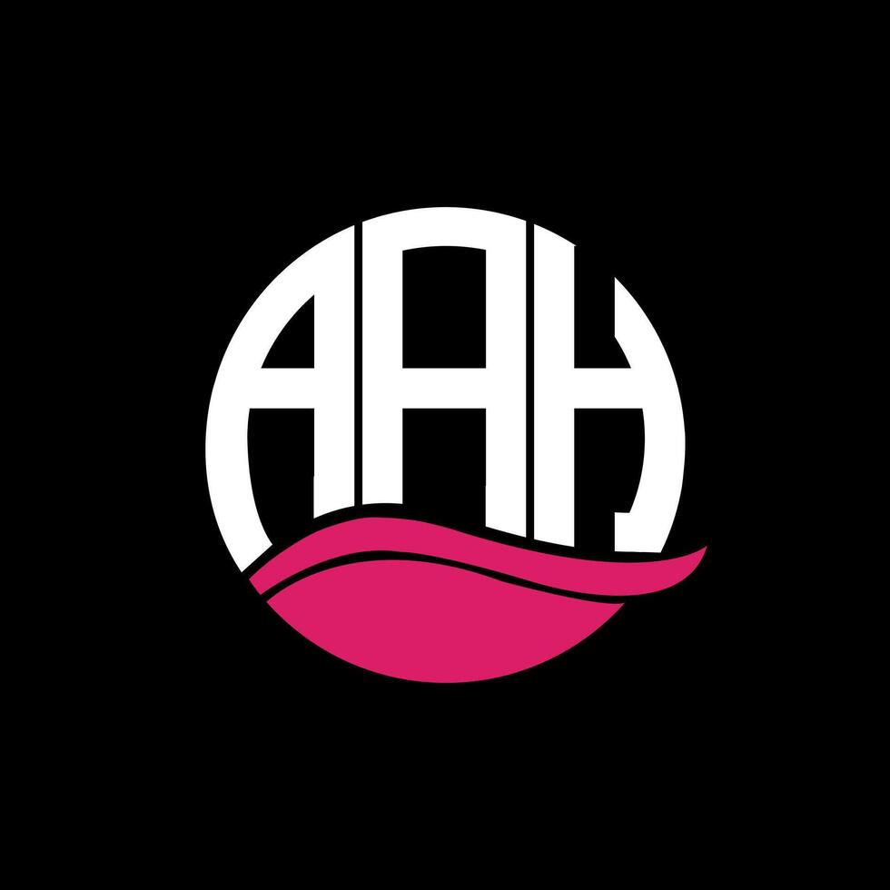 AAH logo monogram isolated on circle element design template, AAH letter logo design on black background. AAH creative initials letter logo concept. AAH. vector