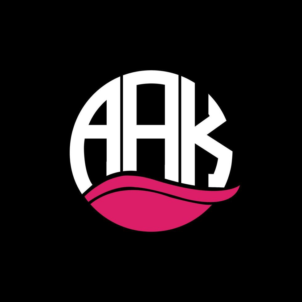 AAK logo monogram isolated on circle element design template, AAK letter logo design on black background. AAK creative initials letter logo concept. AAK. vector