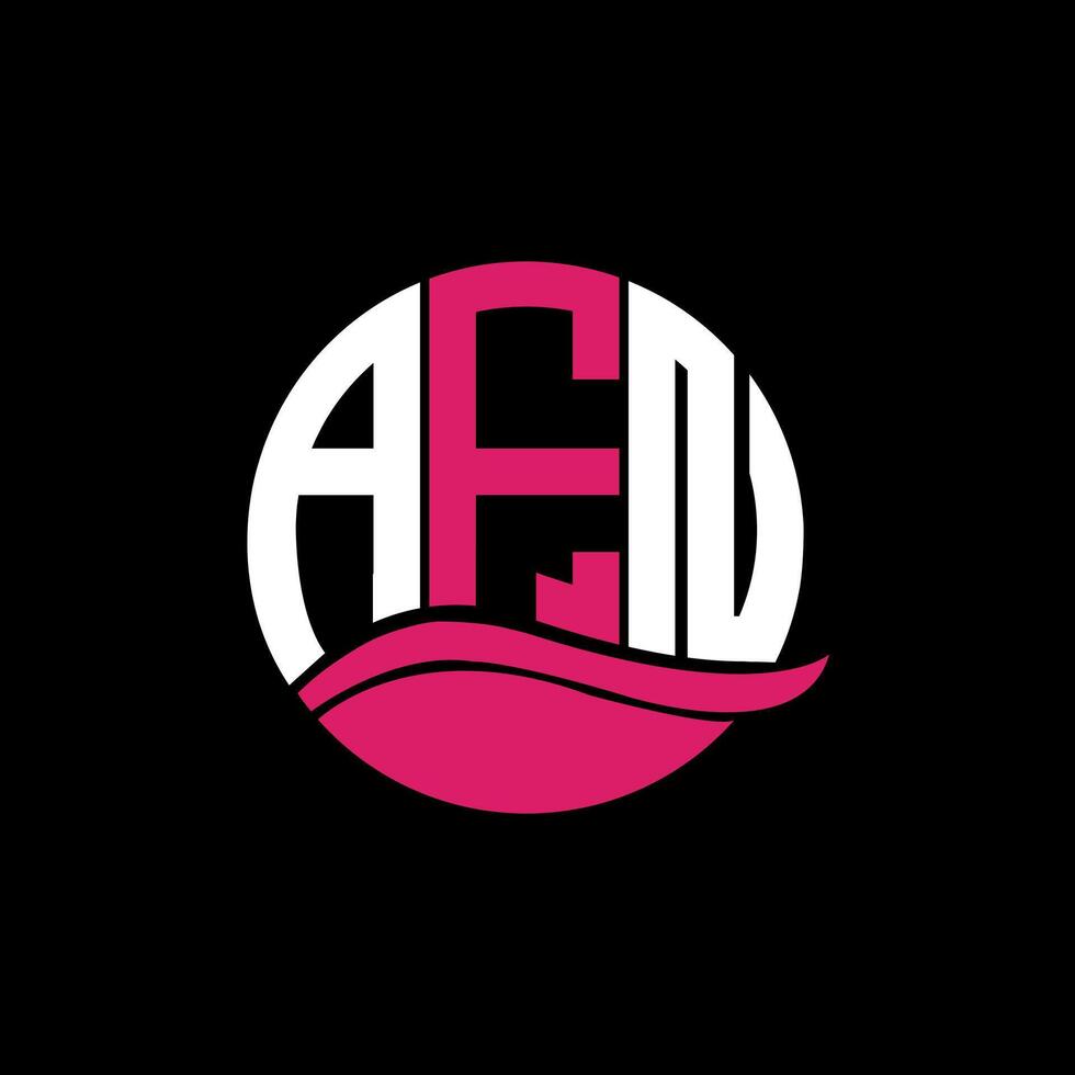 AFN logo monogram isolated on circle element design template, AFN letter logo design on black background. AFN creative initials letter logo concept. AFN. vector