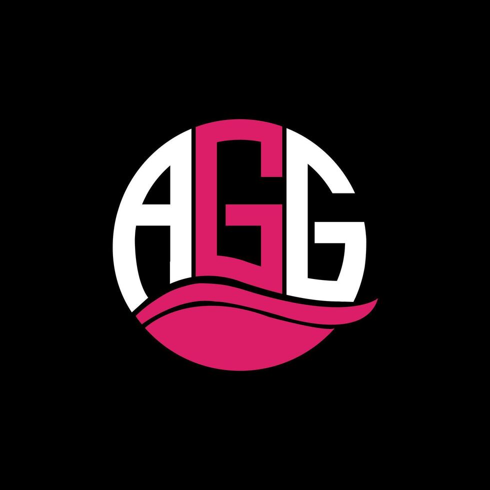 AGG logo monogram isolated on circle element design template, AGG letter logo design on black background. AGG creative initials letter logo concept. AGG. vector