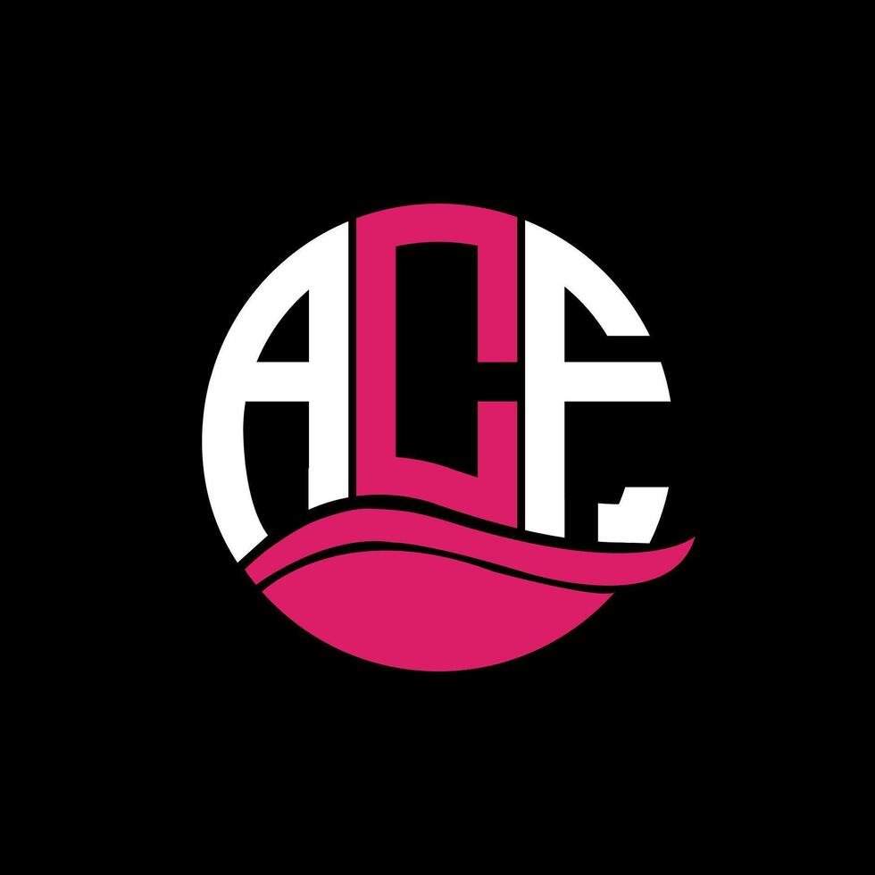 ACF logo monogram isolated on circle element design template, ACF letter logo design on black background. ACF creative initials letter logo concept. ACF. vector