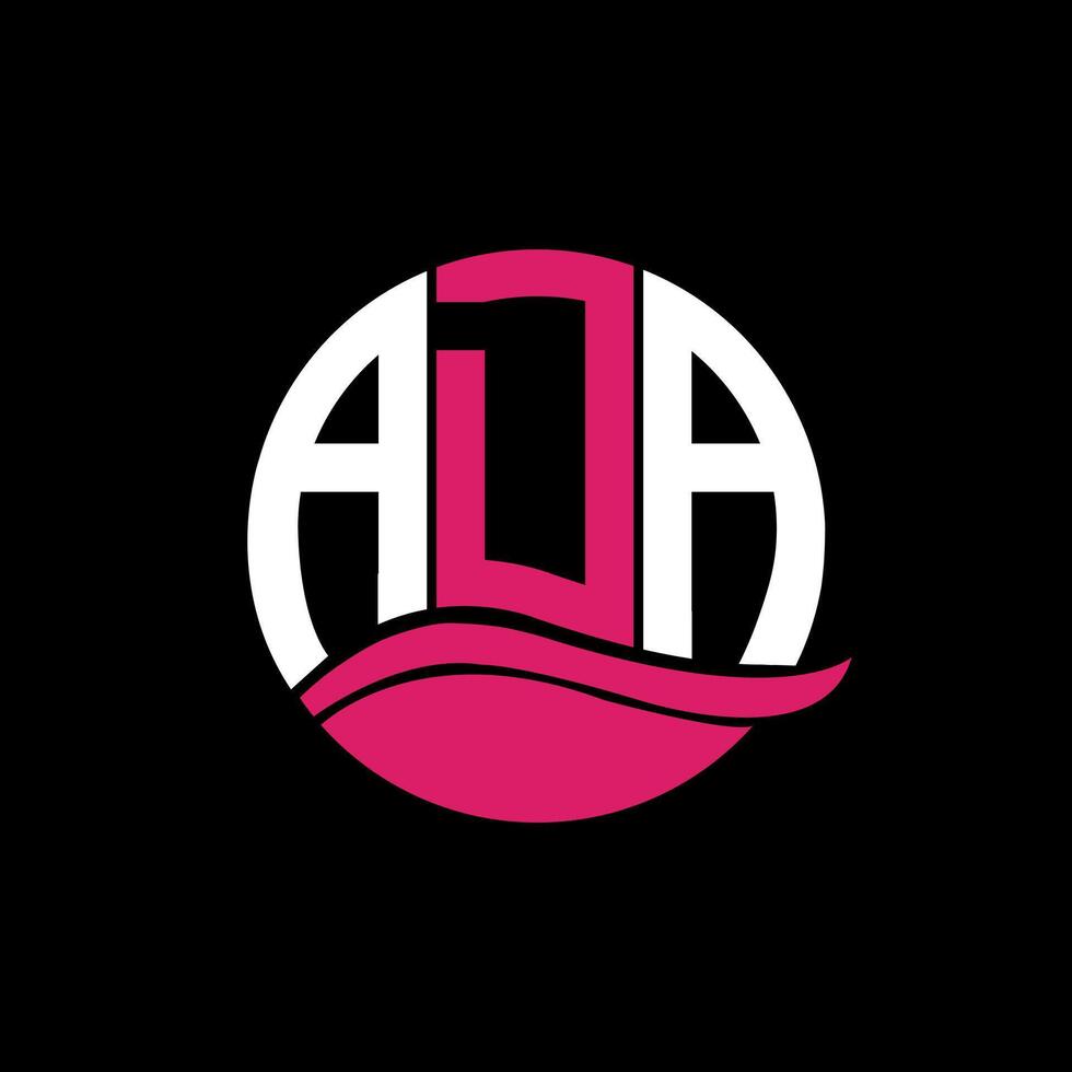 ADA logo monogram isolated on circle element design template, ADA letter logo design on black background. ADA creative initials letter logo concept. ADA. vector