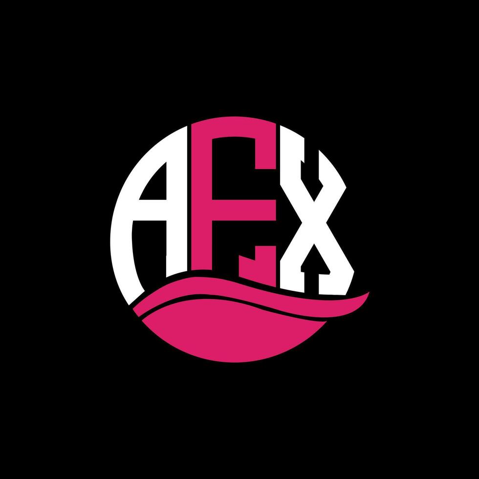 AFX logo monogram isolated on circle element design template, AFX letter logo design on black background. AFX creative initials letter logo concept. AFX. vector