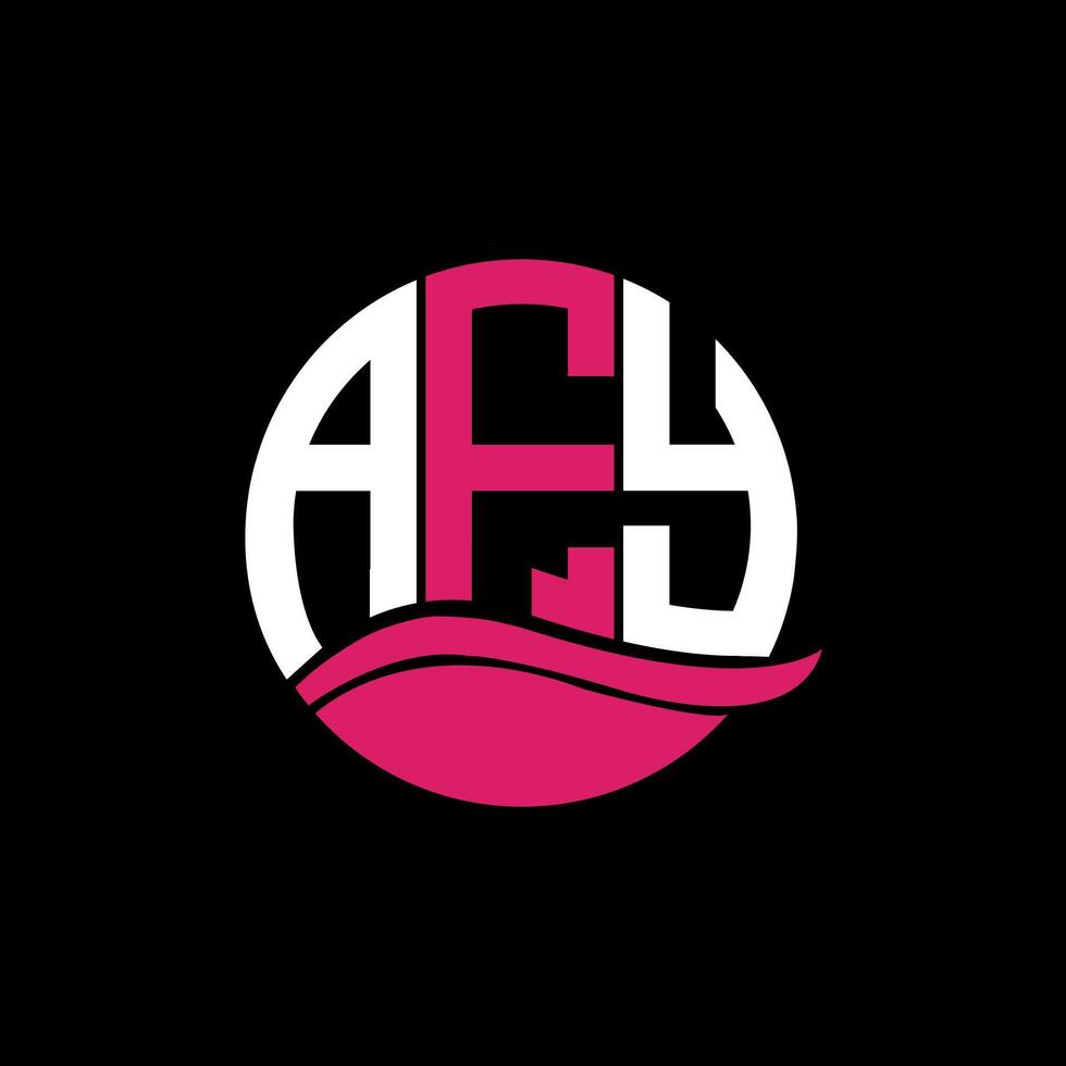AFY logo monogram isolated on circle element design template, AFY letter logo design on black background. AFY creative initials letter logo concept. AFY. vector