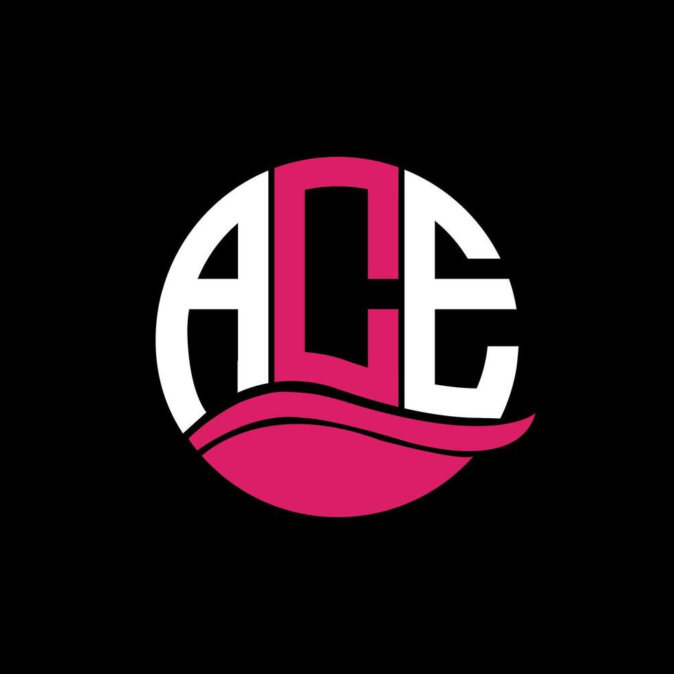 ACE logo monogram isolated on circle element design template, ACE letter logo design on black background. ACE creative initials letter logo concept. ACE. vector