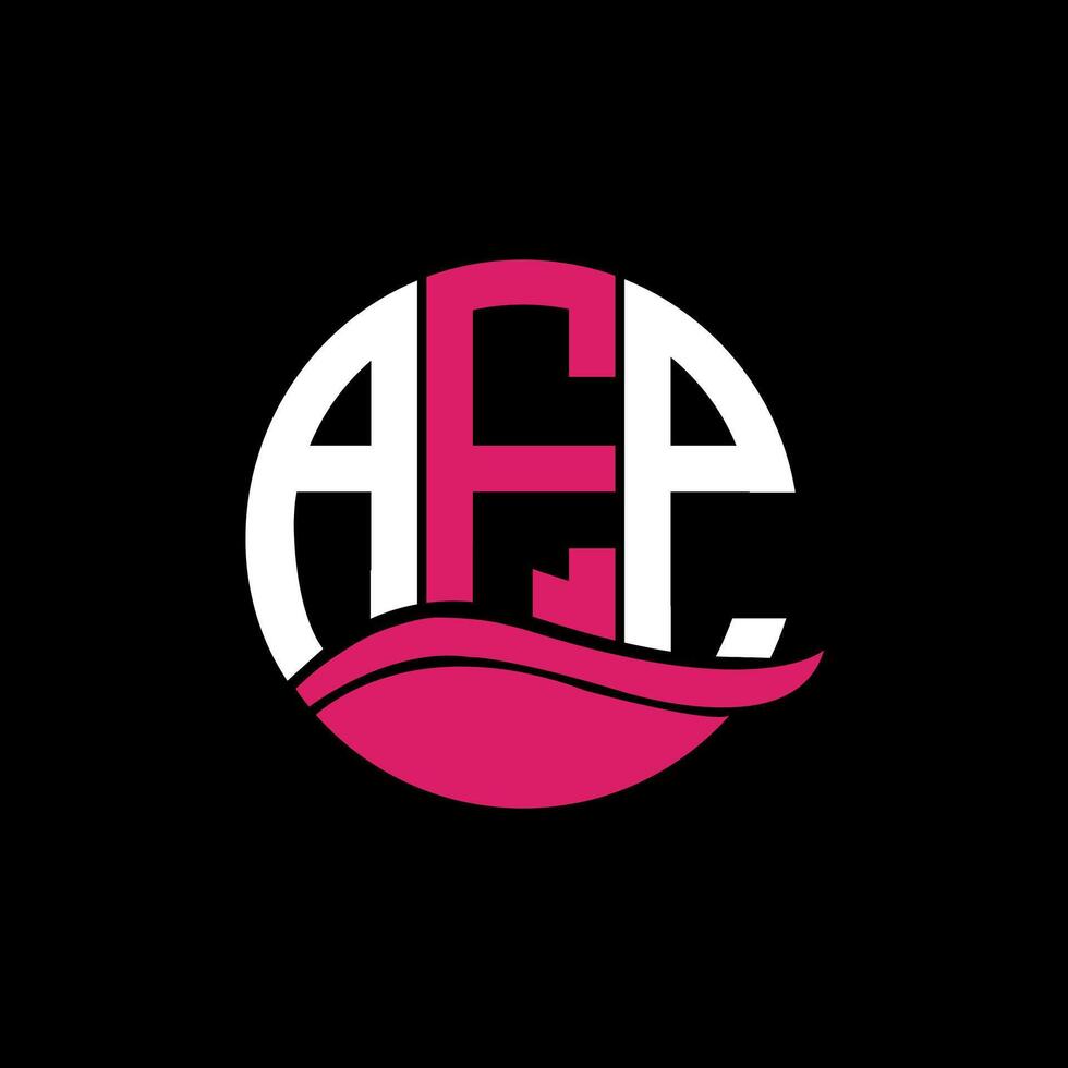 AFP logo monogram isolated on circle element design template, AFP letter logo design on black background. AFP creative initials letter logo concept. AFP. vector