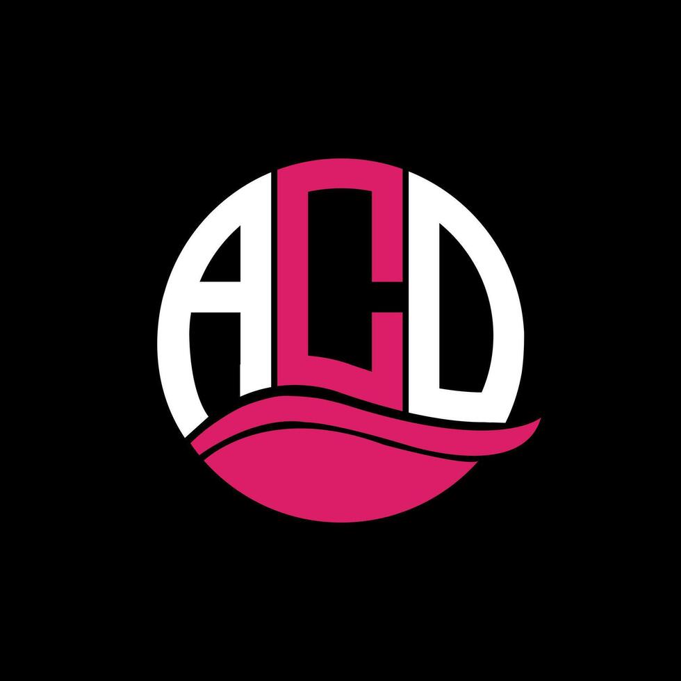 ACO logo monogram isolated on circle element design template, ACO letter logo design on black background. ACO creative initials letter logo concept. ACO. vector