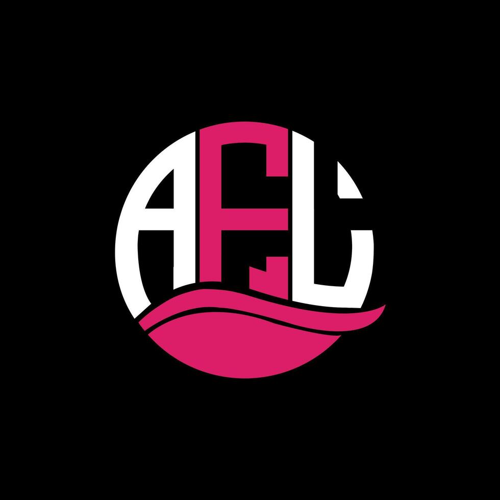 AFL logo monogram isolated on circle element design template, AFL letter logo design on black background. AFL creative initials letter logo concept. AFL. vector